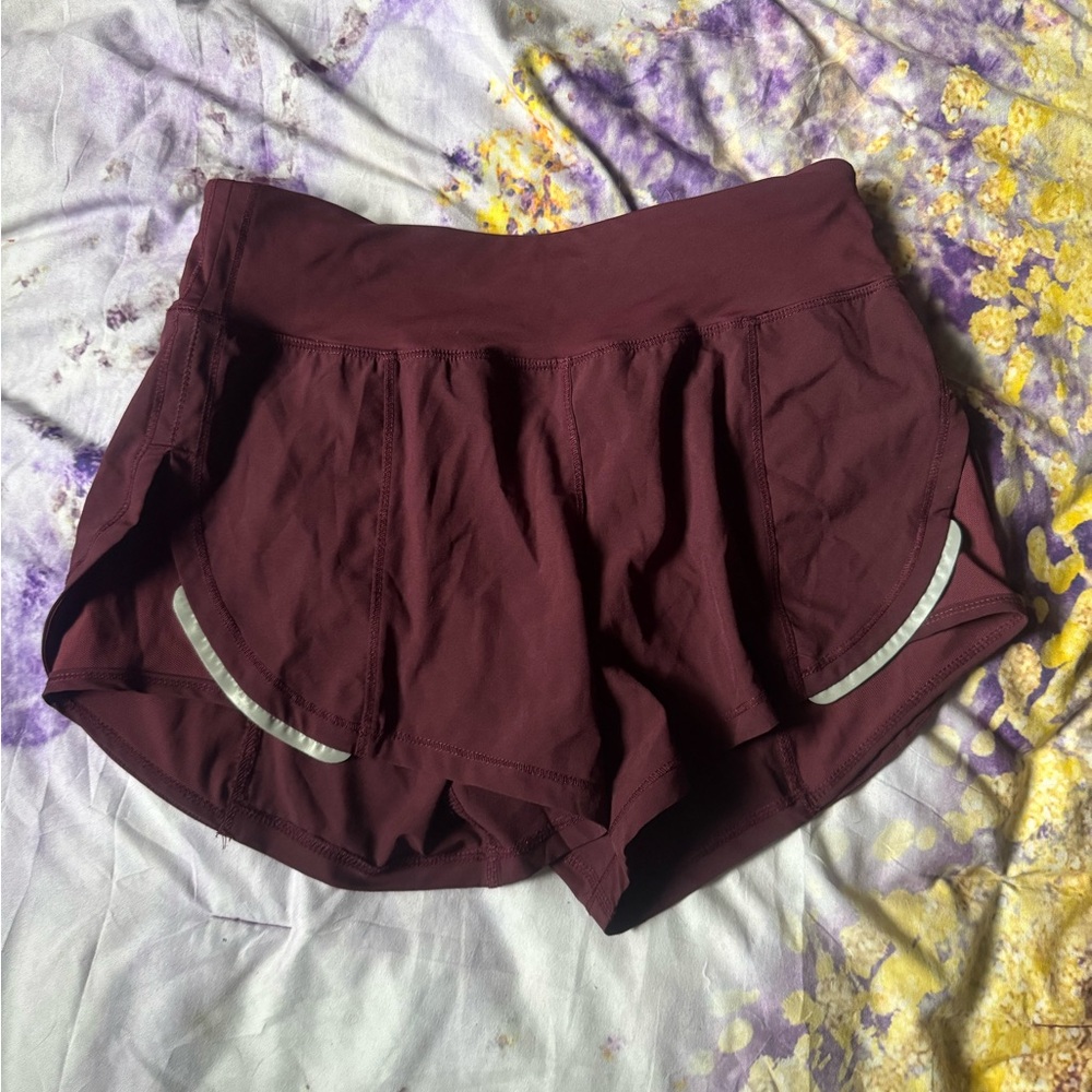 Women's Burgundy Zyia Athletic Shorts